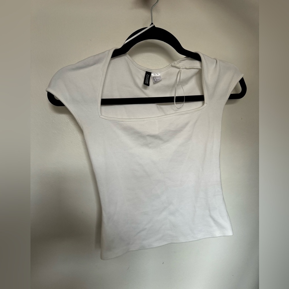 H&M divide ballerina cap sleeve top square neck